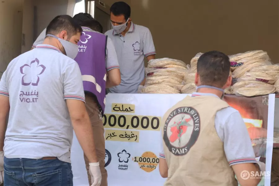 "سامز وبنفسج" تطلقان حملة "المليون رغيف" لإغاثة المهجرين شمال غرب سوريا
