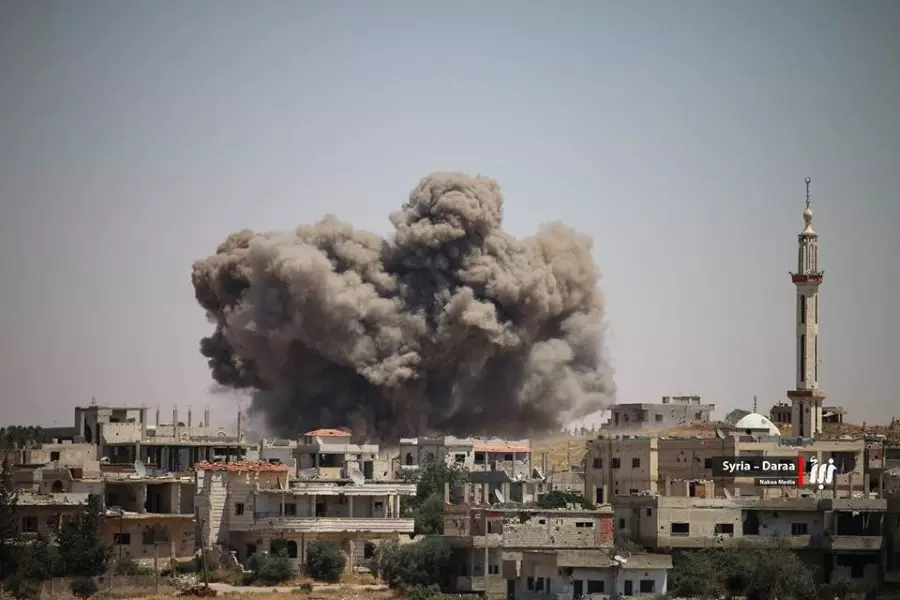 نظام الأسد وحليفه الروسي يستأنفان قصفهما الجوي على مدينة درعا