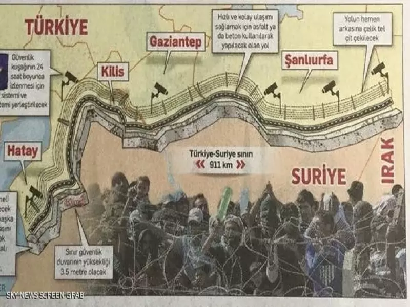 تركيا ستبني جداراً حدودياً مع سوريا
