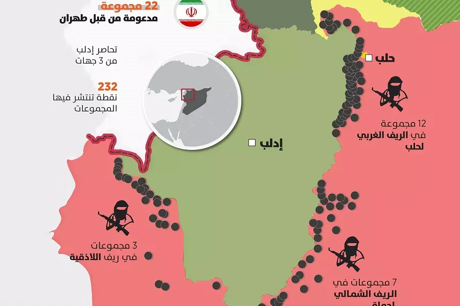 "الأناضول" تكشف عن تمركز 22 ميليشيا تابعة لإيران حول إدلب