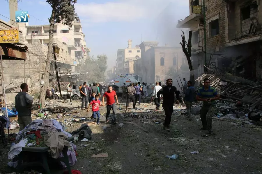 طيران الاسد يرتكب مجزرة في معرة النعمان بعد استهدف تجمع للمدنيين