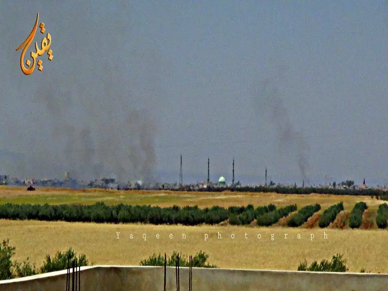 قوات الاسد تنتقم من المدنيين بدرعا عن طريق إحراق محاصيلهم الزراعية