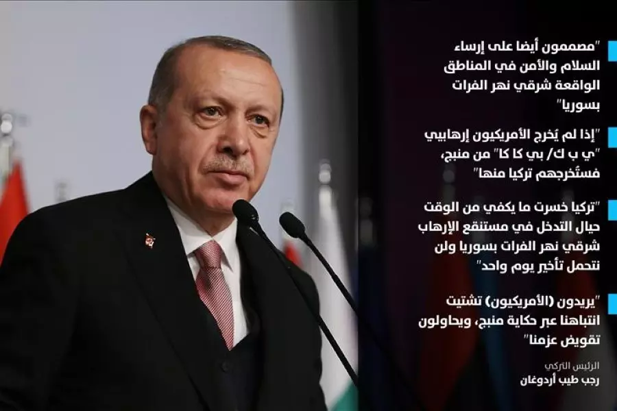 أردوغان: على أمريكا إخراج الإرهابيين من منبج وإلا سنفعلها نحن