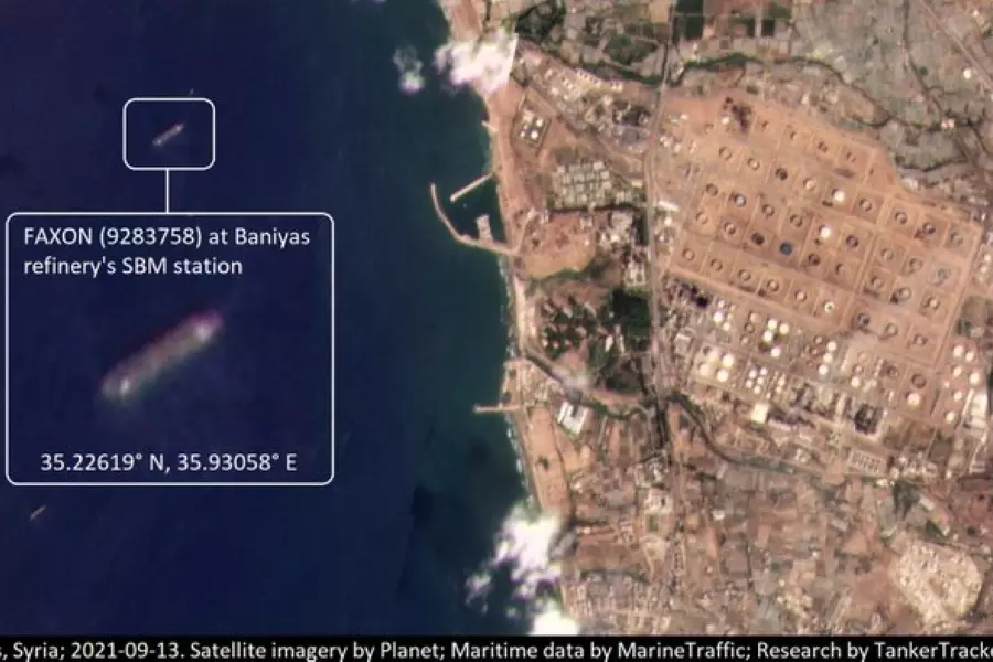 موقع تتبع :: سفينة إيرانية تفرغ 33 ألف طن متري من زيت الغاز في مرفأ بانياس