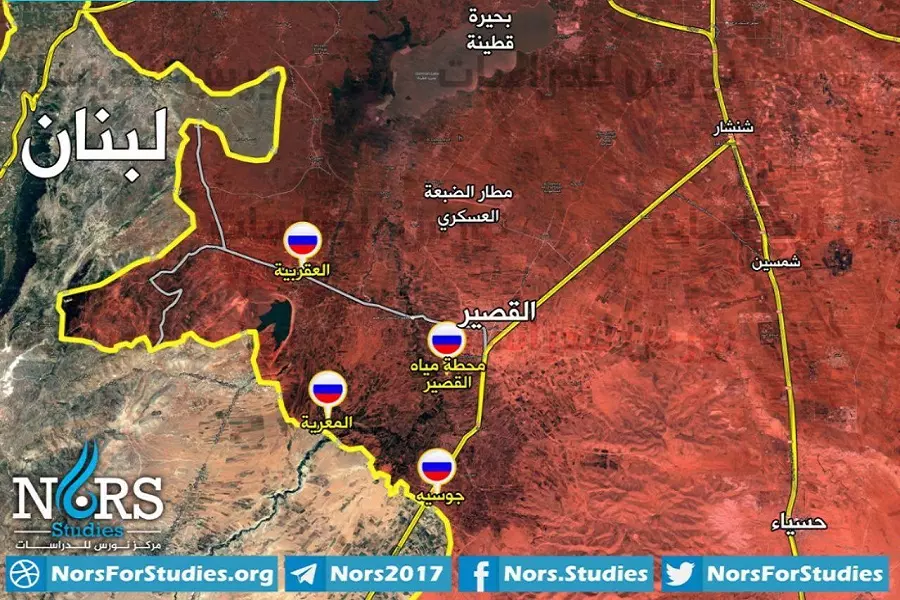 قوات روسية تنتشر على الحدود السورية اللبنانية بالقرب من مدينة القصير.. وإيران وحزب الله غاضبون