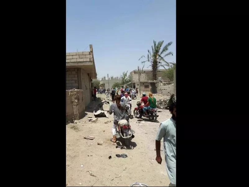 مجزرة مروعة جراء قصف جوي استهدف مدينة القورية بديرالزور