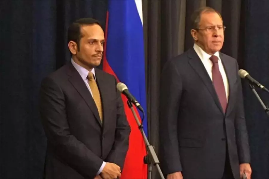 خلال مؤتمر مع نظيره الروسي.. وزير الخارجية القطري: أسباب تعليق عضوية سوريا في الجامعة العربية مازالت قائمة