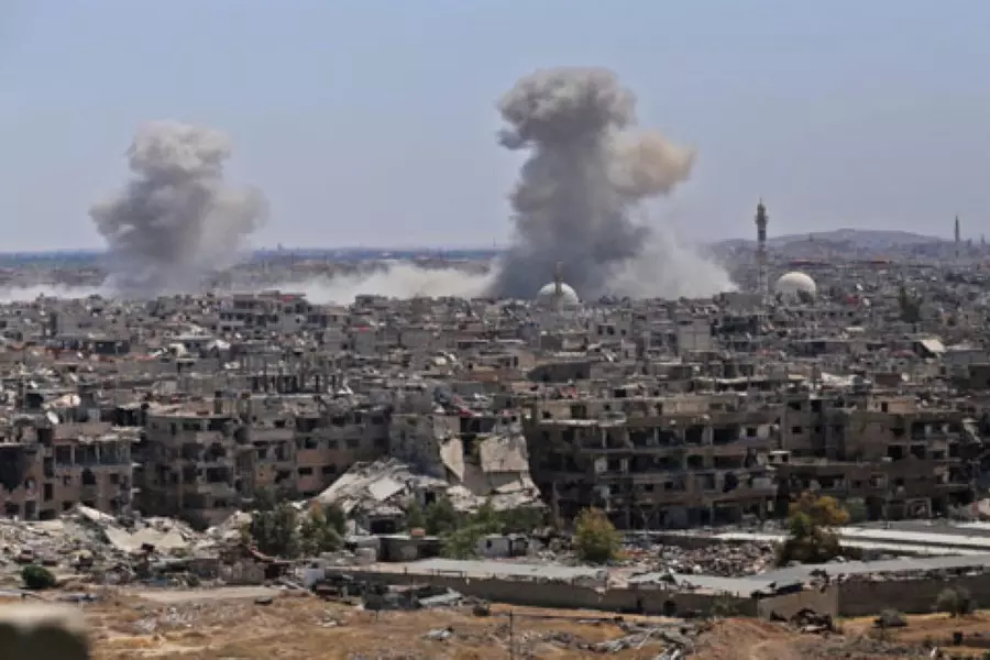طائرات الأسد والروس تستهدف المدنيين داخل الأقبية جنوب العاصمة دمشق