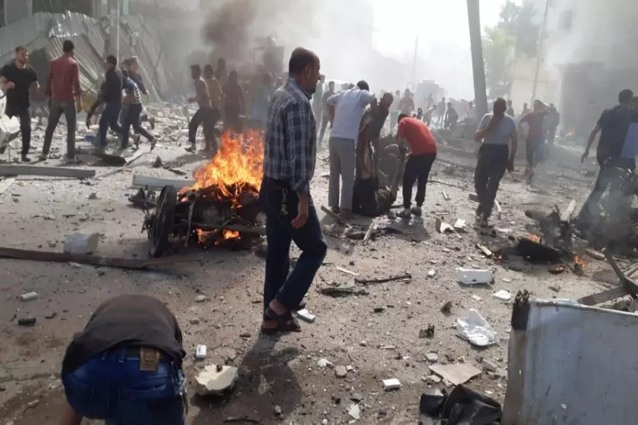 شهداء وجرحى إثر تفجير إرهابي بمدينة الباب شرقي حلب