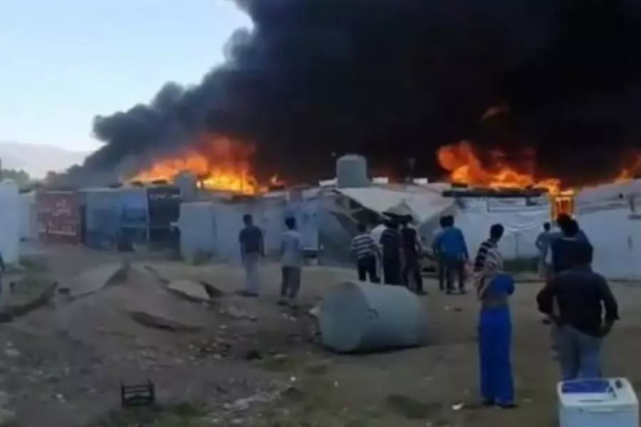 مقتل طفل بحريق اندلع بمخيم الهول شرقي الحسكة