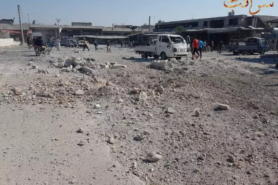 شهيد وجرحى بقصف جوي لطيران الأسد استهدف سوق الهال بسراقب