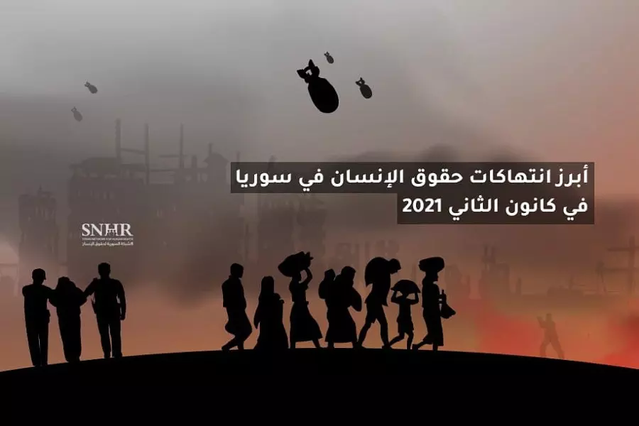 تقرير حقوقي يرصد أبرز انتهاكات حقوق الإنسان في سوريا في كانون الثاني 2021