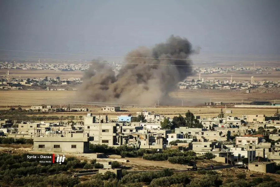 قصف جوي متواصل على بلدة ومعبر نصيب وأحياء مدينة درعا