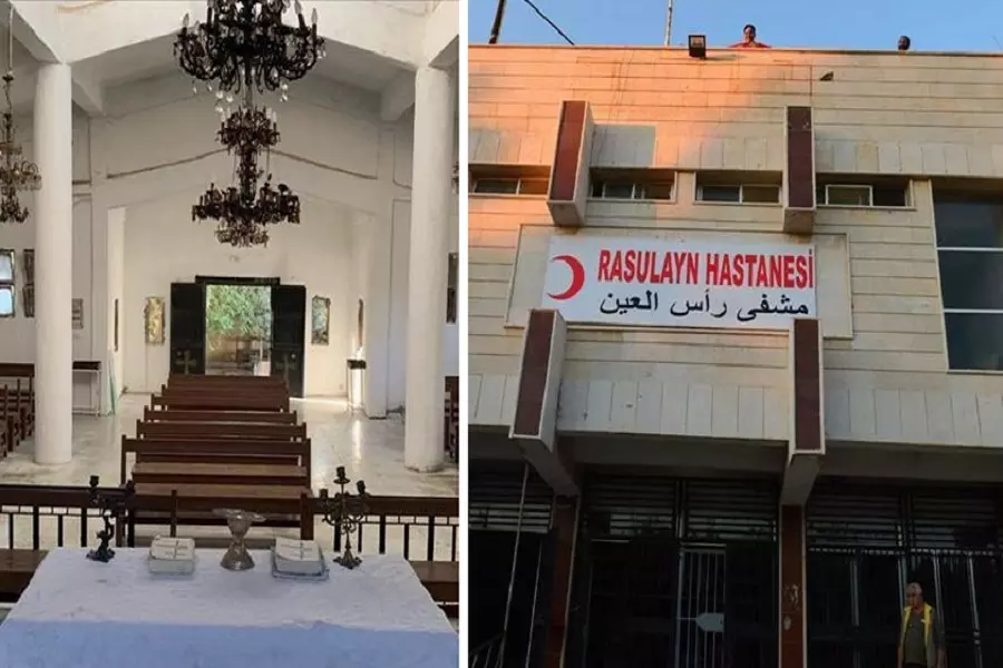 تركيا ترمم كنيسة في تل أبيض وتعيد تشغيل مشفى في رأس العين