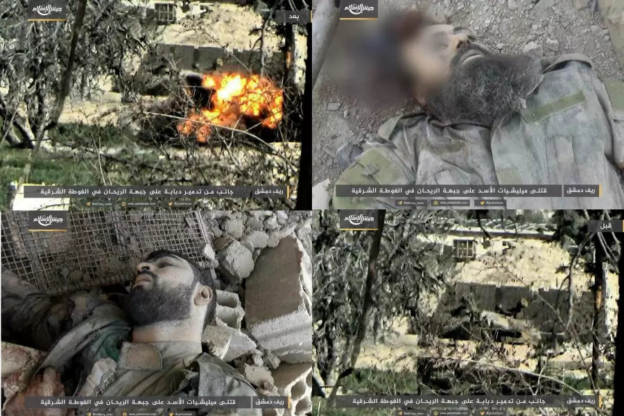 جيش الإسلام يفشل هجمات قوات الأسد على جبهة "الريحان" ويدمر دبابة
