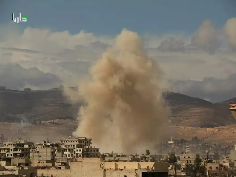 أربعون برميلا متفجرا وصواريخ "أرض - أرض" تمطر داريا حتى اللحظة
