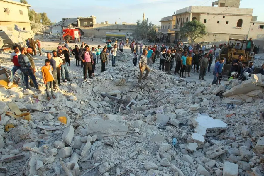 الطيران الروسي يقصف مدينة إدلب ويرتكب مجزرة