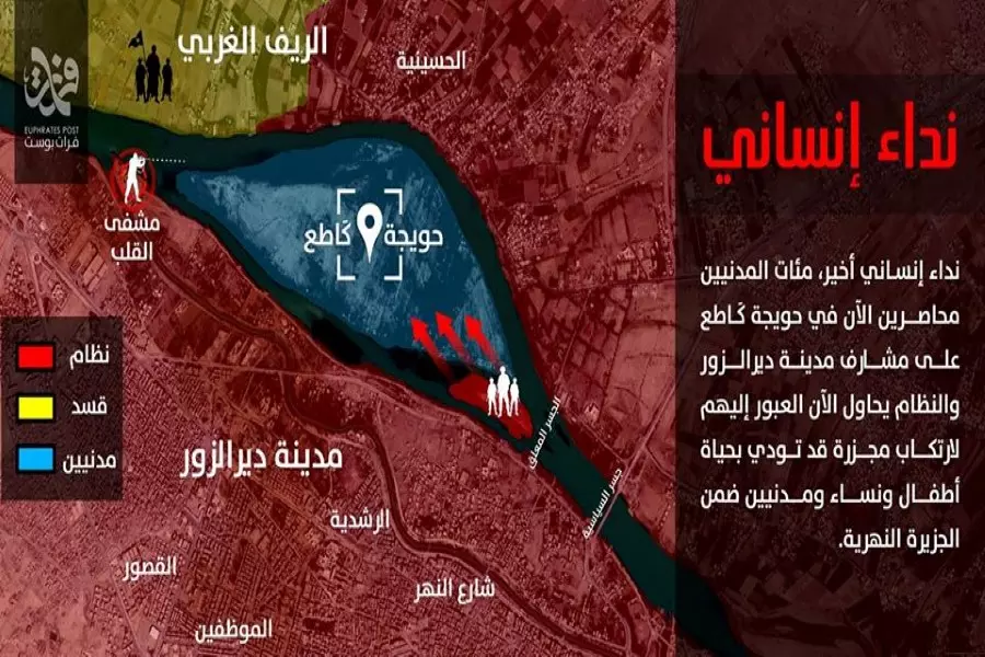 النداء الأخير .. المدنيون المحاصرون في "حويجة كاطع" بديرالزور يناشدون لإنقاذهم