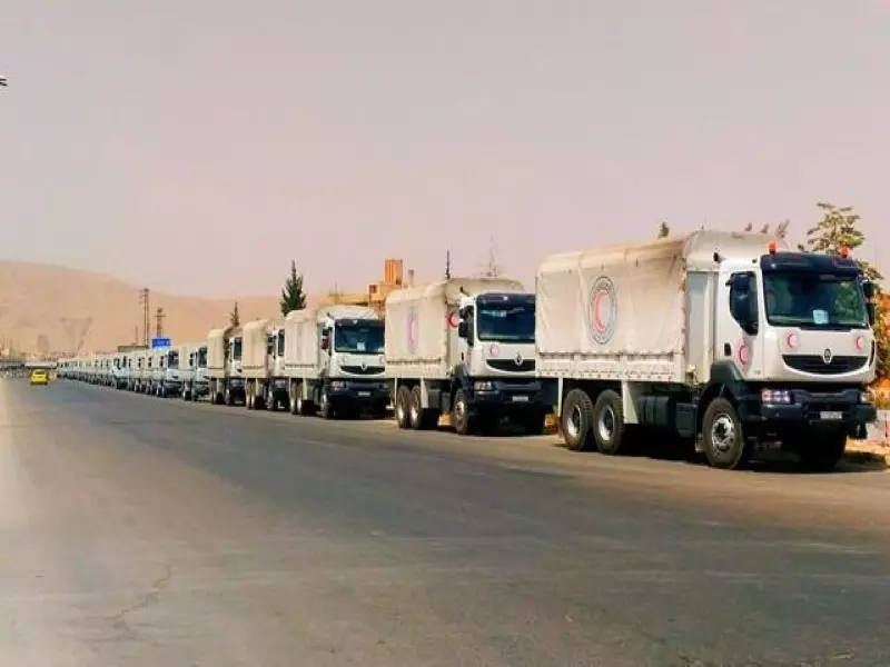 قافلة مساعدات طبية وغذائية جديدة تدخل إلى بلدات عدة في الغوطة الشرقية