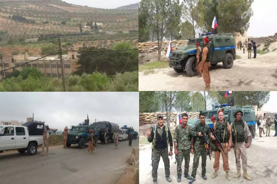 علم الأسد يرفرف بريف عفرين ... والقوات الروسية تنتشر على الحدود التركية