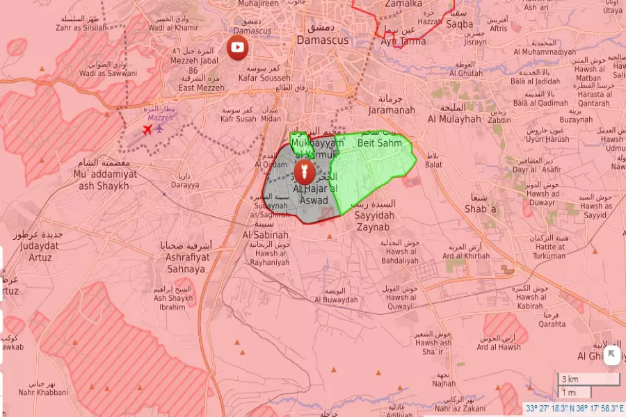 قوات الأسد تصعد من حملتها العسكرية على جنوب العاصمة دمشق وتوقع شهداء
