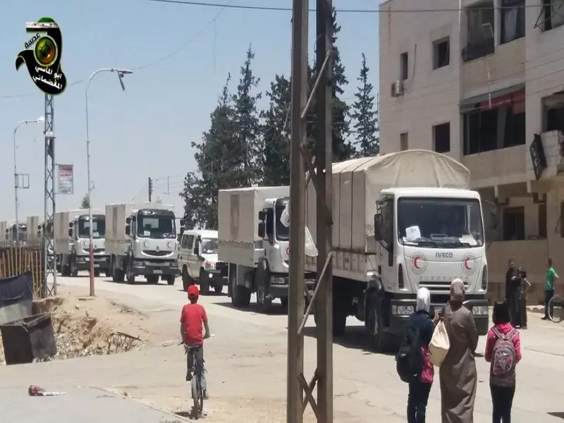 مواد إغاثية ومساعدات تدخل معضمية الشام المحاصرة برعاية الأمم المتحدة