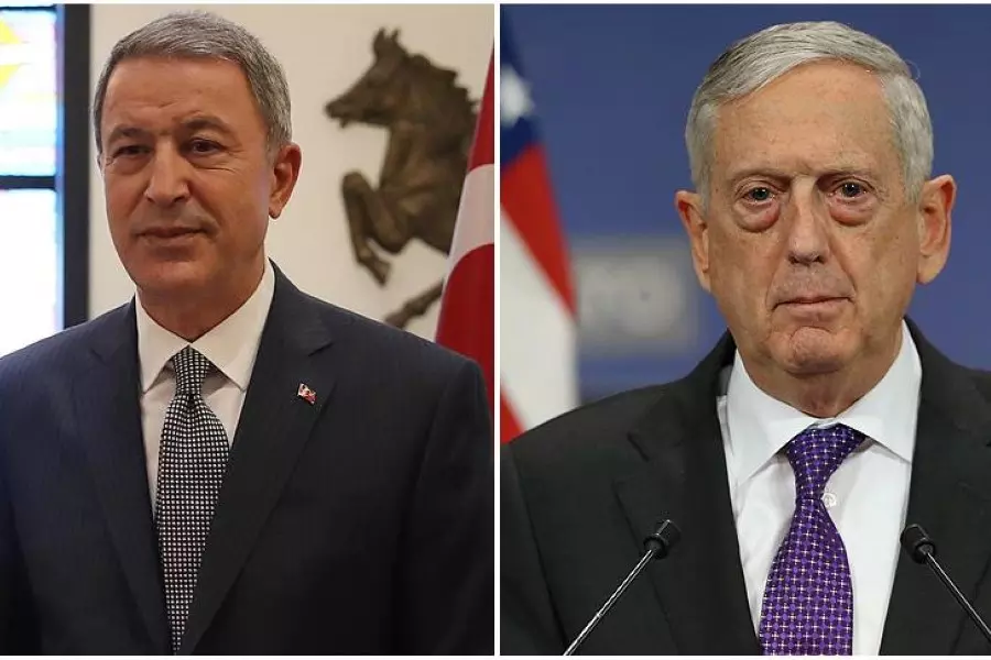 وزيرا الدفاع التركي والأمريكي يبحثان ملفات ثنائية بينها منبج والوضع في سوريا
