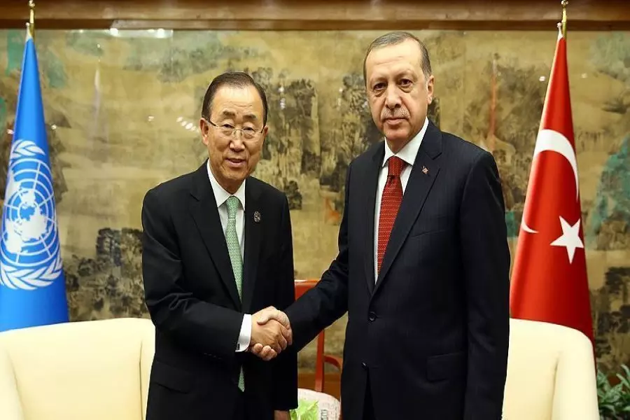 في زيارة رسمية للصين ... أردوغان يطلع "كي مون" على سير "درع الفرات"