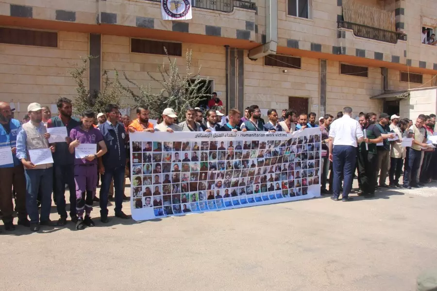 وقفات احتجاجية في اليوم العالمي للعمل الإنساني تندد بمجازر الأسد وروسيا شمال سوريا