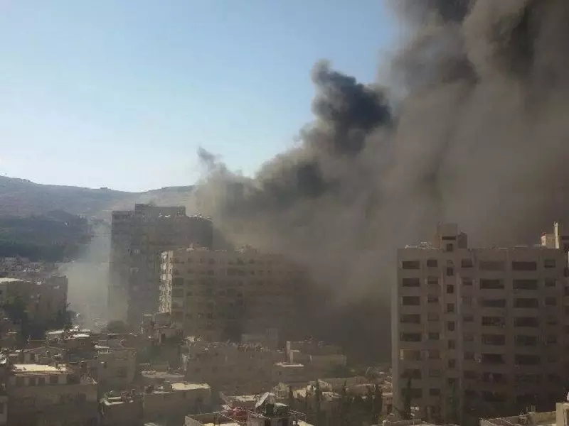 حريق ضخم في مساكن برزة ... و إنتشار لعناصر الاسد في المنطقة