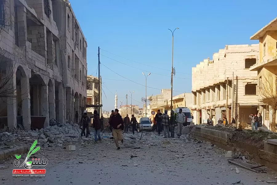 غارات جوية تستهدف مدينة بنش اوقعت إصابات بينهم عناصر من الدفاع المدني