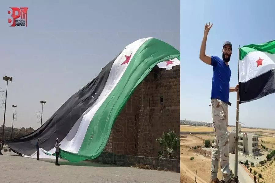 علم الثورة السورية يرفرف في الجنوب ... ومعلومات عن انتشار محدود للشرطة الروسية شمال درعا