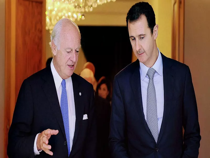 الأسد يِعد دي مستورا بـ  "دراسة اقتراح إجراء انتخابات مبكرة في سوريا"!؟