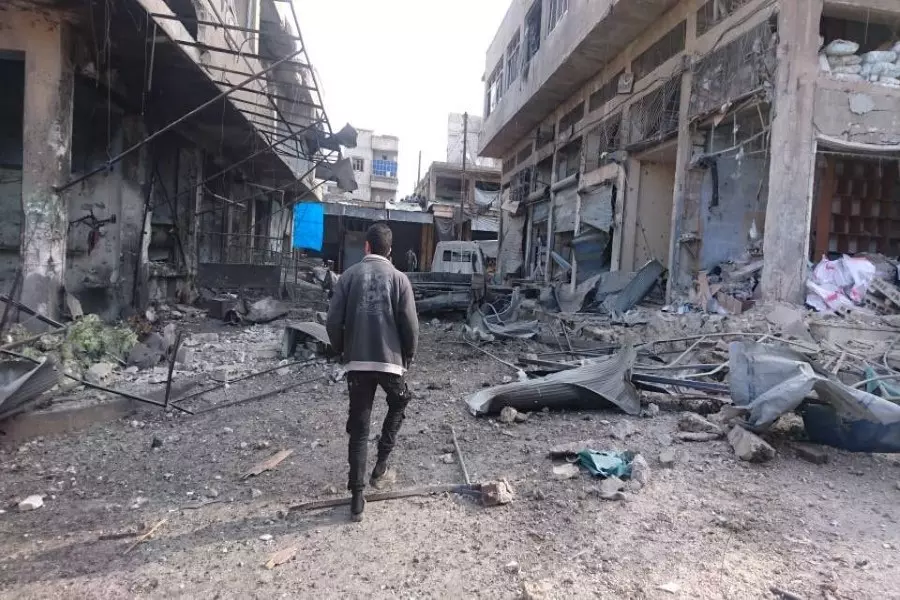 طيران الأسد يقصف سوق الهال في مدينة أريحا ويوقع مجزرة بحق المدنيين
