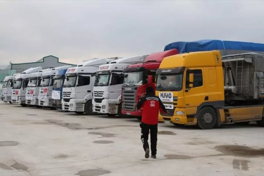 قافلة مساعدات إنسانية من بورصة التركية للمحتاجين شمال سوريا