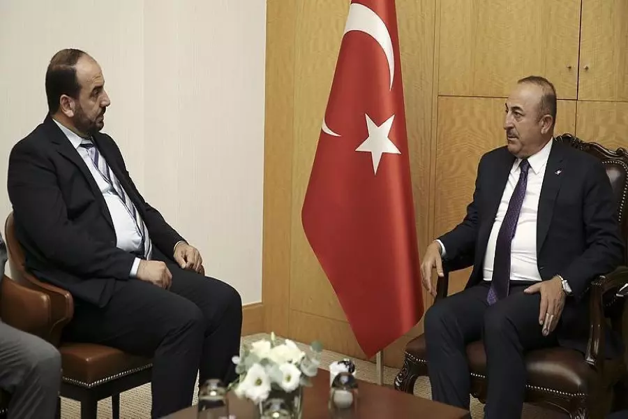 وزير الخارجية التركي ونصر الحريري يبحثان مستجدات الشأن السوري وخصوصا ملف إدلب