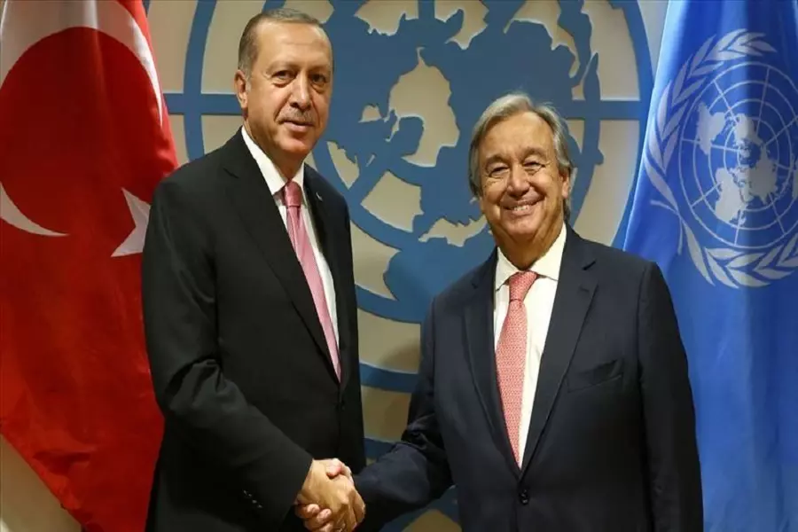 أردوغان يبحث مع الأمين العام للأمم المتحدة المستجدات في سوريا
