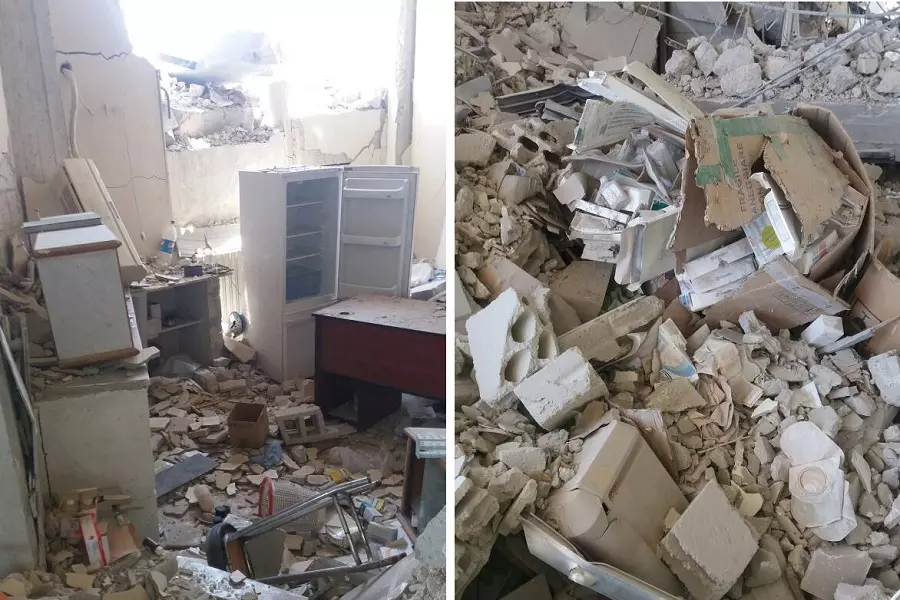 الحربي الروسي يستهدف مشفى كفرزيتا بريف حماة ويخرجه عن الخدمة