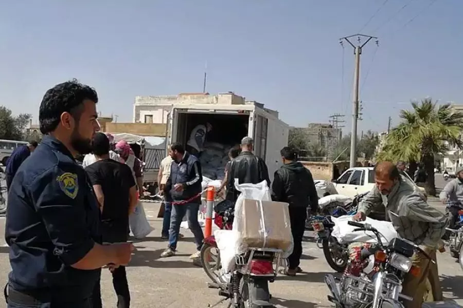 الشرطة الحرة تعمل على تنظيم الحركة المرورية في مدينة صيدا بريف درعا