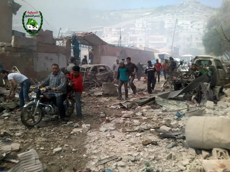 مجزرة مروعة بعد قصف طائرات الأسد لسوق ومدرسة في دركوش
