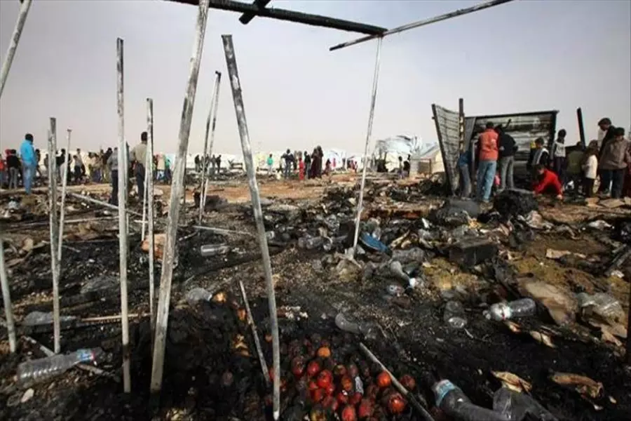 إصابة ٣ لاجئين سوريين باختناق نتيجة حريق مخيم في البقاع
