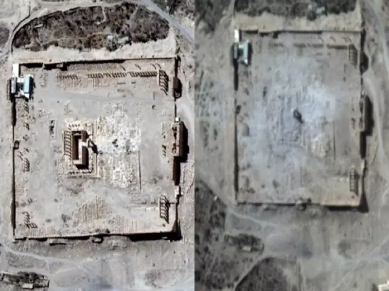 صور القمر الصناعي تؤكد للأمم المتحدة تدمير معبد "بل" من قبل تنظيم الدولة