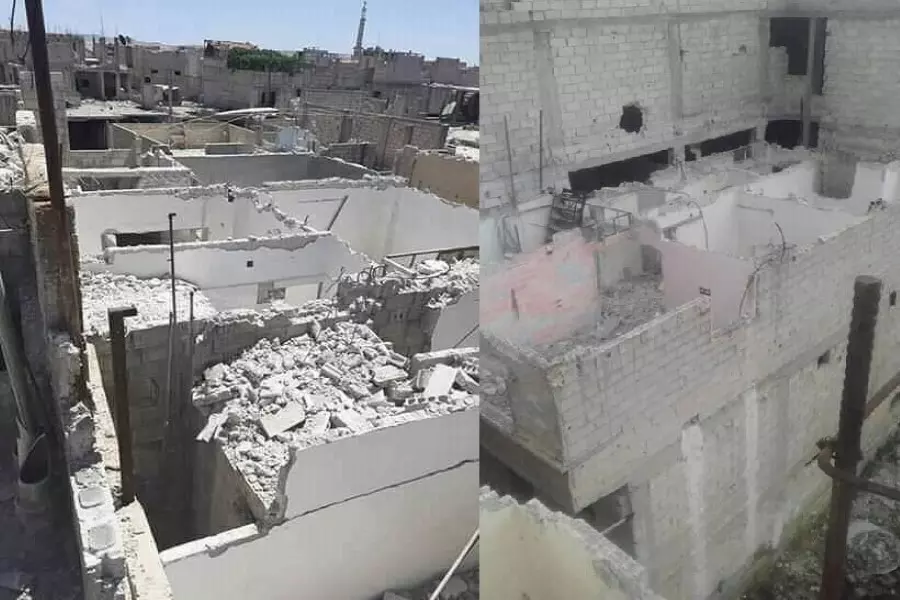 ميليشيات الأسد تهدّم أسقف المنازل في مخيم اليرموك لسرقة قضبان الحديد منها