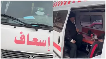 أركيلة في سيارة إسعاف ومريض على الطريق… صور تهزّ الشارع السوري