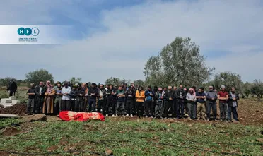 صلاة الجنازة على أحد شهداء القصف على بلدة كويا