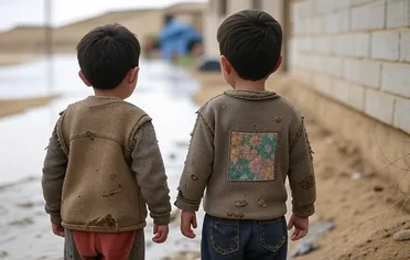 الخيوط الباهتة: أثر الحرمان على مظهر الأطفال في المخيمات