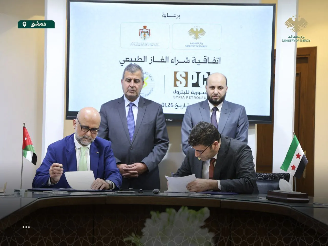 اتفاق سوري أردني لشراء الغاز الطبيعي ودعم استقرار الكهرباء في سوريا