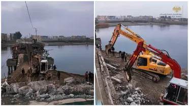 وزارة الأشغال تبدأ تنفيذ أعمال جسر الرقة وتواصل مشاريع البنى التحتية على ضفاف الفرات